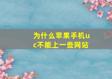 为什么苹果手机uc不能上一些网站