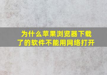 为什么苹果浏览器下载了的软件不能用网络打开