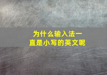 为什么输入法一直是小写的英文呢