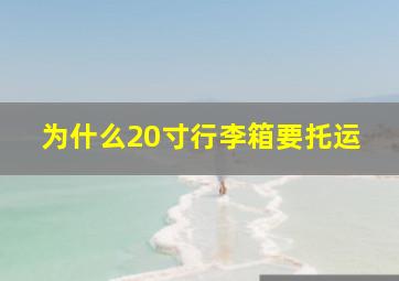 为什么20寸行李箱要托运