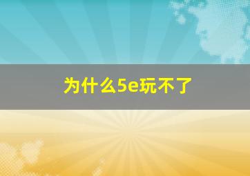 为什么5e玩不了