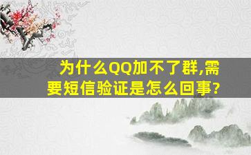 为什么QQ加不了群,需要短信验证是怎么回事?