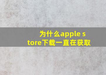 为什么apple store下载一直在获取