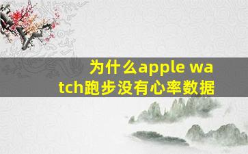 为什么apple watch跑步没有心率数据