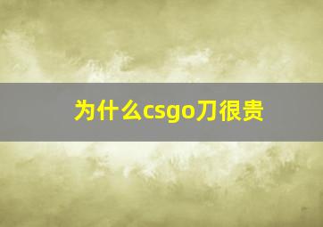 为什么csgo刀很贵