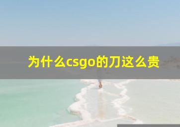 为什么csgo的刀这么贵