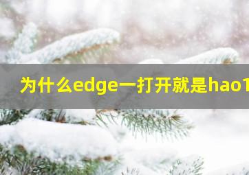 为什么edge一打开就是hao123