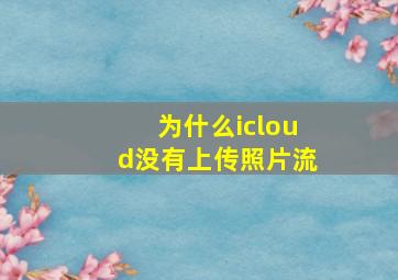 为什么icloud没有上传照片流