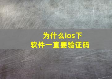 为什么ios下软件一直要验证码