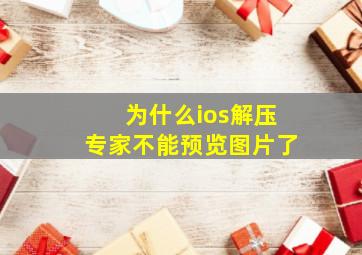 为什么ios解压专家不能预览图片了