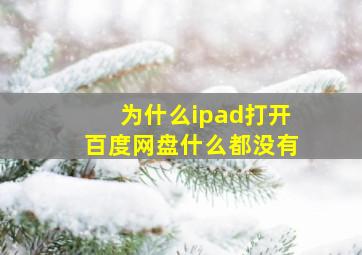 为什么ipad打开百度网盘什么都没有