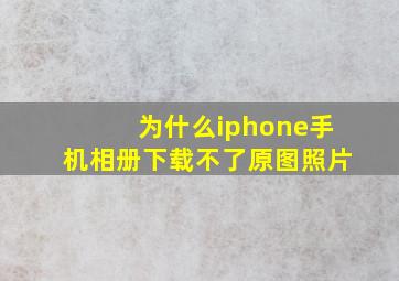 为什么iphone手机相册下载不了原图照片