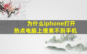 为什么iphone打开热点电脑上搜索不到手机