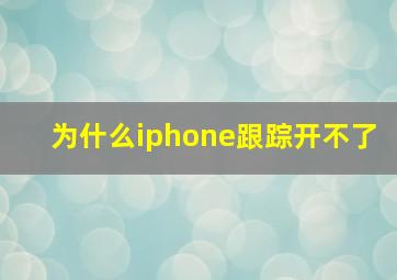 为什么iphone跟踪开不了