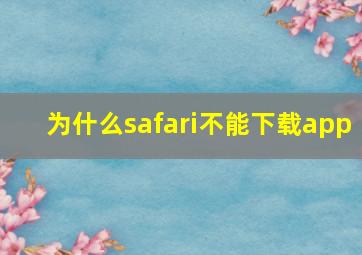 为什么safari不能下载app