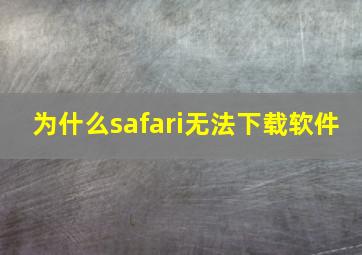 为什么safari无法下载软件