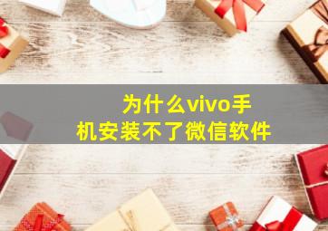 为什么vivo手机安装不了微信软件