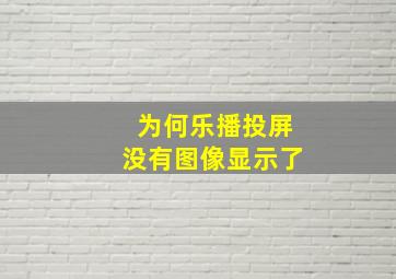 为何乐播投屏没有图像显示了