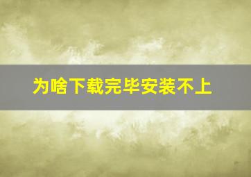 为啥下载完毕安装不上