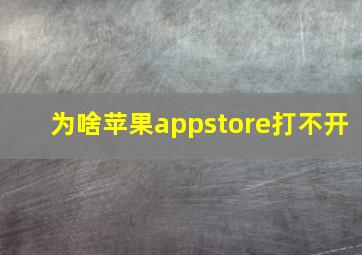 为啥苹果appstore打不开