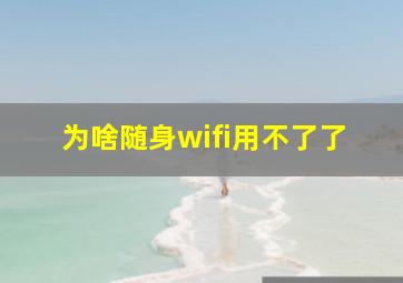 为啥随身wifi用不了了