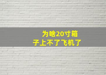 为啥20寸箱子上不了飞机了