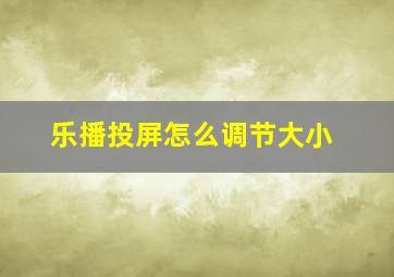 乐播投屏怎么调节大小