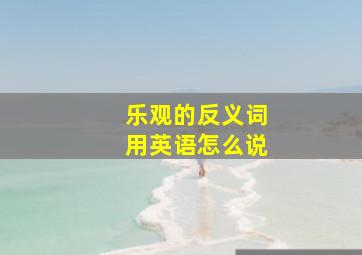 乐观的反义词用英语怎么说