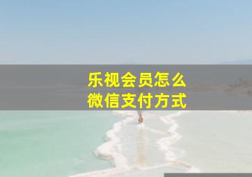 乐视会员怎么微信支付方式