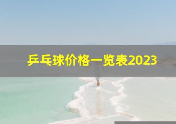 乒乓球价格一览表2023