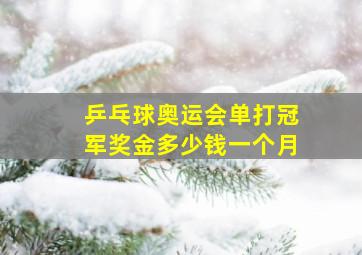 乒乓球奥运会单打冠军奖金多少钱一个月