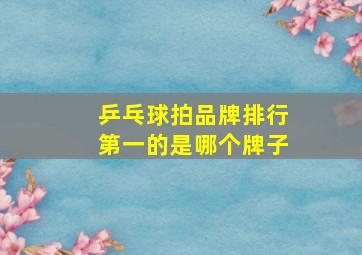 乒乓球拍品牌排行第一的是哪个牌子