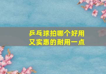 乒乓球拍哪个好用又实惠的耐用一点