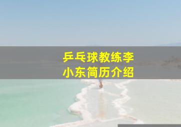 乒乓球教练李小东简历介绍