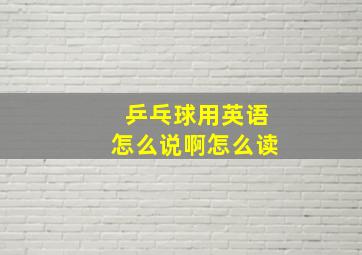 乒乓球用英语怎么说啊怎么读