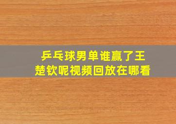 乒乓球男单谁赢了王楚钦呢视频回放在哪看