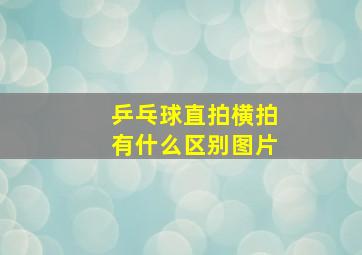 乒乓球直拍横拍有什么区别图片