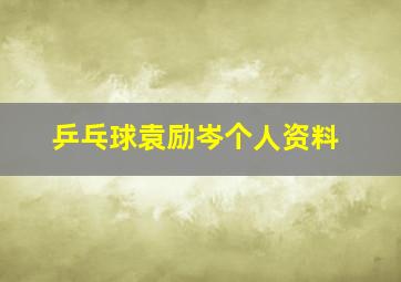 乒乓球袁励岑个人资料