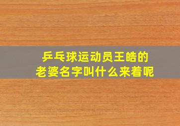 乒乓球运动员王皓的老婆名字叫什么来着呢