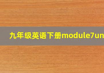 九年级英语下册module7unit1