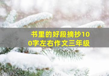 书里的好段摘抄100字左右作文三年级