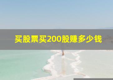 买股票买200股赚多少钱