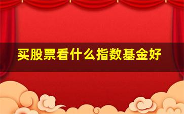 买股票看什么指数基金好