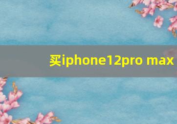 买iphone12pro max