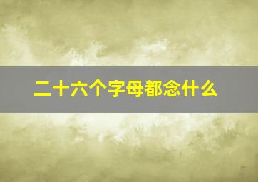 二十六个字母都念什么