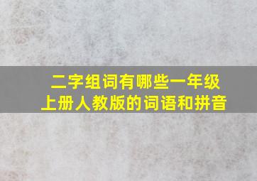 二字组词有哪些一年级上册人教版的词语和拼音