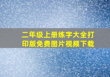 二年级上册练字大全打印版免费图片视频下载