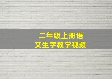 二年级上册语文生字教学视频