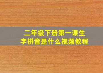 二年级下册第一课生字拼音是什么视频教程