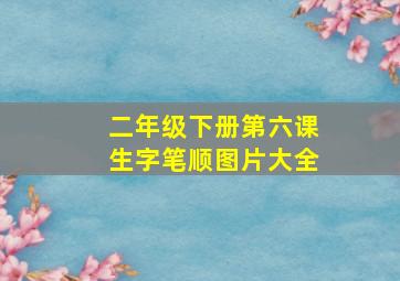 二年级下册第六课生字笔顺图片大全